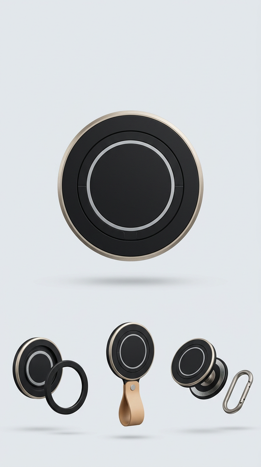 Magnetic phone grip in matte black